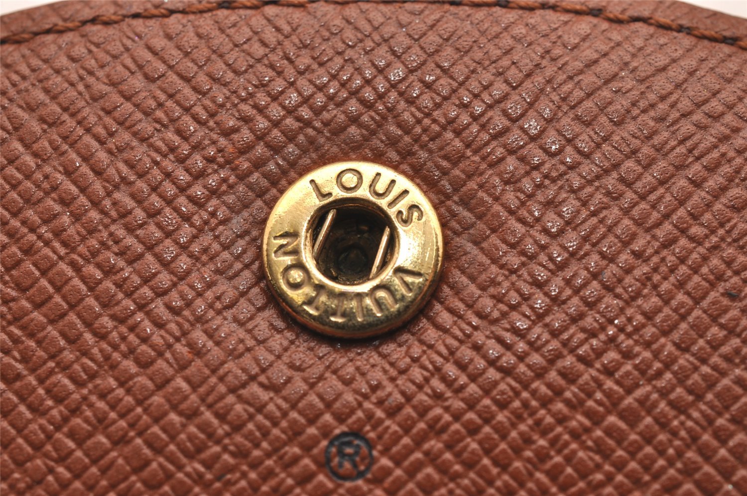 Authentic Louis Vuitton Monogram Porte Monnaie Gousset M61970 Coin Purse 0658J