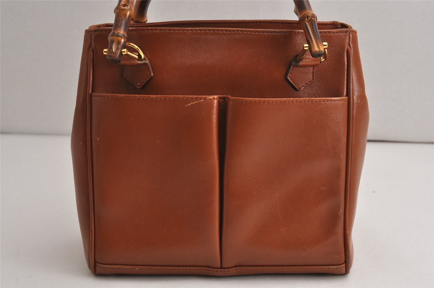 Authentic GUCCI Bamboo 2Way Shoulder Hand Bag Purse Leather Brown Junk 0659K