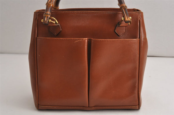 Authentic GUCCI Bamboo 2Way Shoulder Hand Bag Purse Leather Brown Junk 0659K