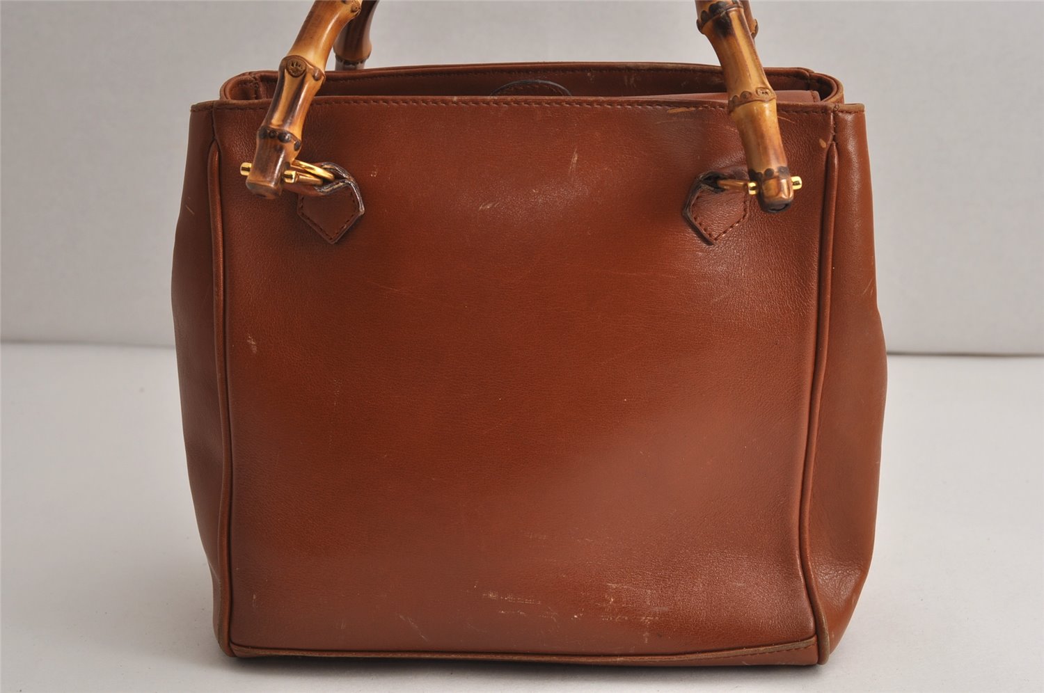 Authentic GUCCI Bamboo 2Way Shoulder Hand Bag Purse Leather Brown Junk 0659K