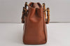Authentic GUCCI Bamboo 2Way Shoulder Hand Bag Purse Leather Brown Junk 0659K