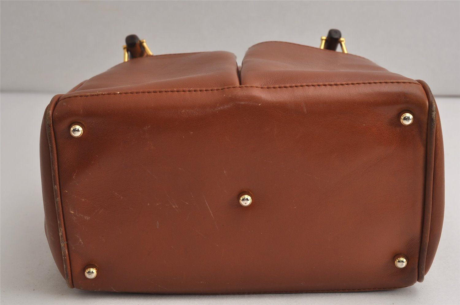 Authentic GUCCI Bamboo 2Way Shoulder Hand Bag Purse Leather Brown Junk 0659K
