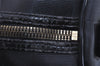 Authentic FENDI Pequin Pattern PVC Leather 2Way Travel Boston Bag Black 0661I