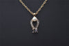 Authentic NINA RICCI Gold Tone Imitation Pearl Rhinestone Chain Necklace 0661J