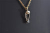 Authentic NINA RICCI Gold Tone Imitation Pearl Rhinestone Chain Necklace 0661J