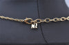 Authentic NINA RICCI Gold Tone Imitation Pearl Rhinestone Chain Necklace 0661J
