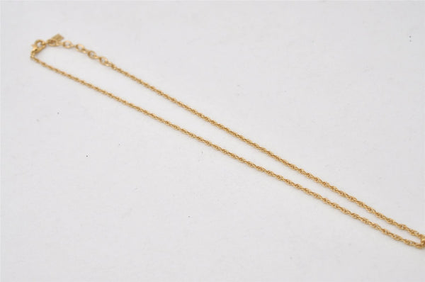 Authentic NINA RICCI Gold Tone Imitation Pearl Rhinestone Chain Necklace 0661J