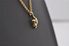 Authentic NINA RICCI Vintage Gold Tone Flower Motif Chain Pendant Necklace 0662J