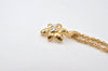 Authentic NINA RICCI Vintage Gold Tone Flower Motif Chain Pendant Necklace 0662J