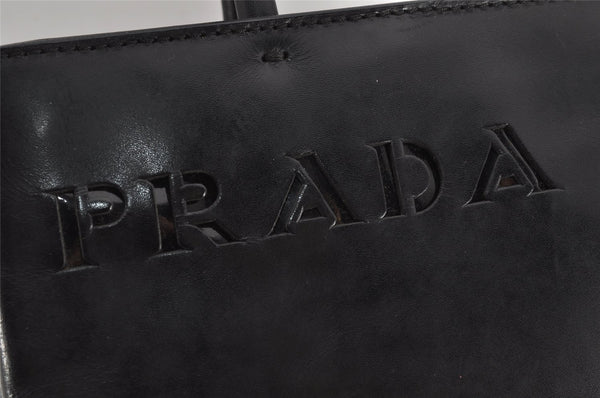 Authentic PRADA Vintage Leather Nappa Shoulder Hand Bag Purse Black 0662K