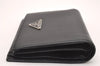 Authentic PRADA Vintage Saffiano Leather Bifold Wallet Purse Black 0664J