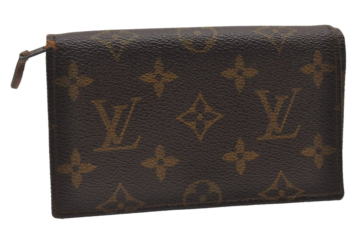 Auth Louis Vuitton Monogram Porte Monnaie Billets Tresor Wallet Old Model 0665J