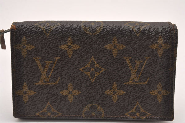 Auth Louis Vuitton Monogram Porte Monnaie Billets Tresor Wallet Old Model 0665J