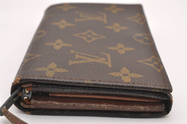 Auth Louis Vuitton Monogram Porte Monnaie Billets Tresor Wallet Old Model 0665J