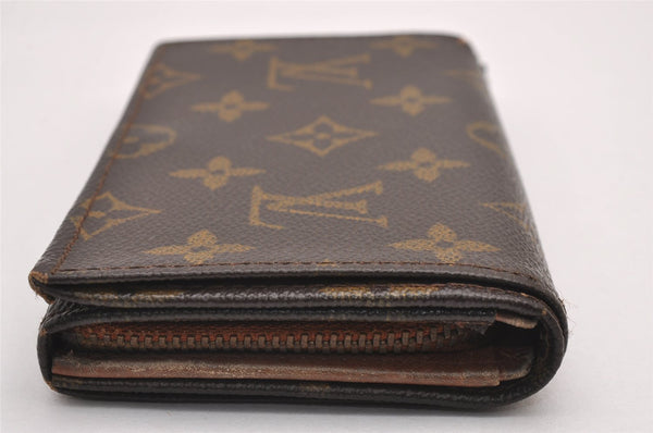 Auth Louis Vuitton Monogram Porte Monnaie Billets Tresor Wallet Old Model 0665J