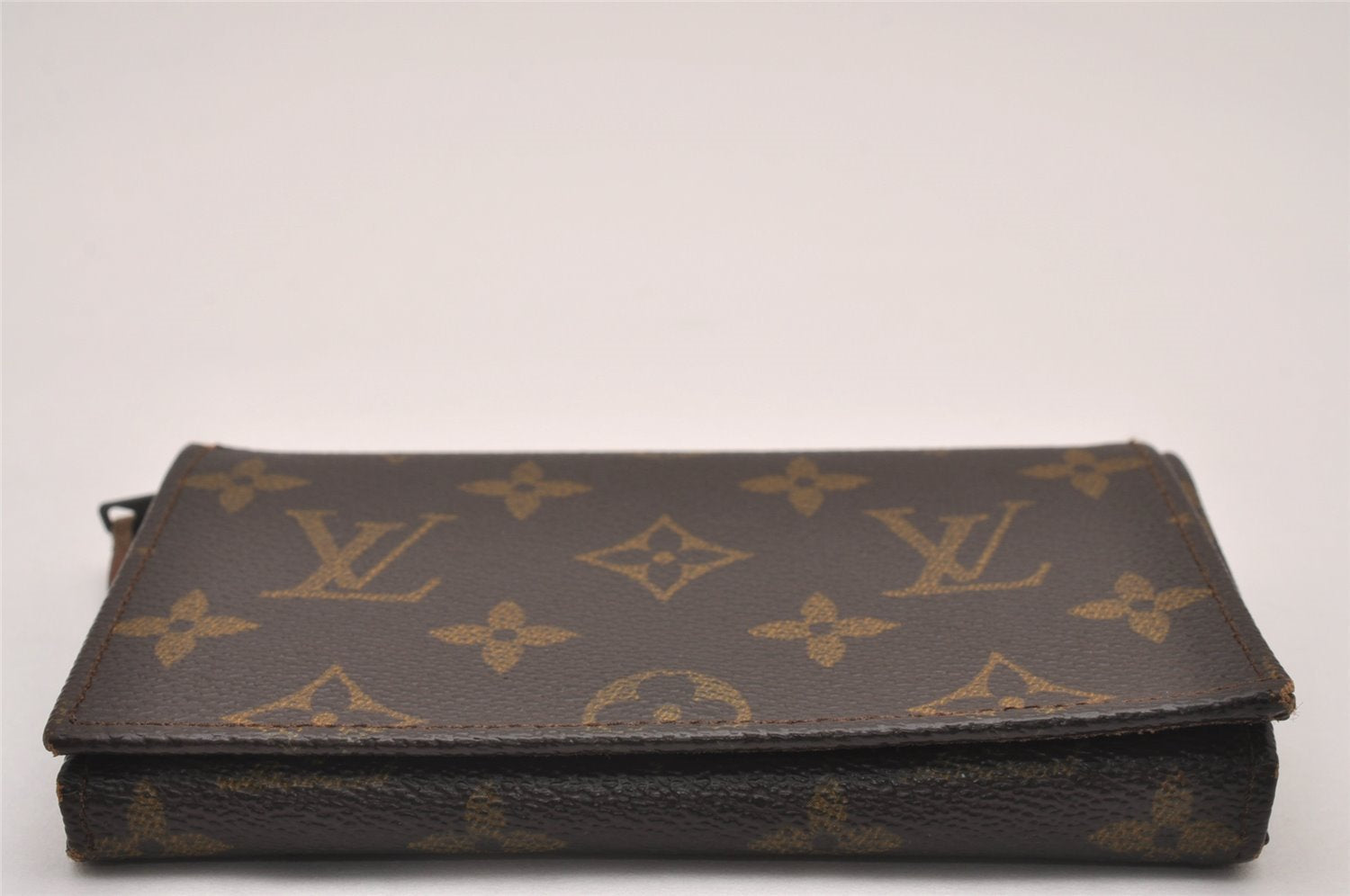 Auth Louis Vuitton Monogram Porte Monnaie Billets Tresor Wallet Old Model 0665J