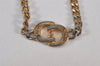 Authentic Christian Dior Chain Bracelet Rhinestone Gold Tone CD 0665L