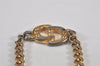 Authentic Christian Dior Chain Bracelet Rhinestone Gold Tone CD 0665L