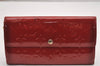 Authentic Louis Vuitton Vernis Portefeuille Sarah Wallet Red M93530 LV 0666J