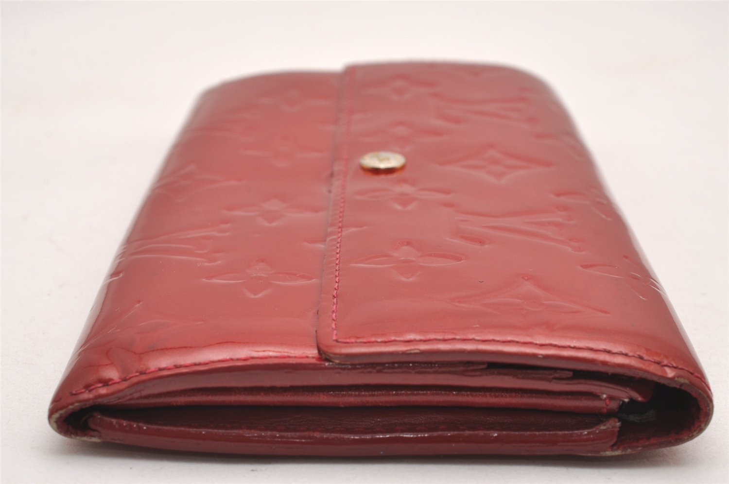 Authentic Louis Vuitton Vernis Portefeuille Sarah Wallet Red M93530 LV 0666J