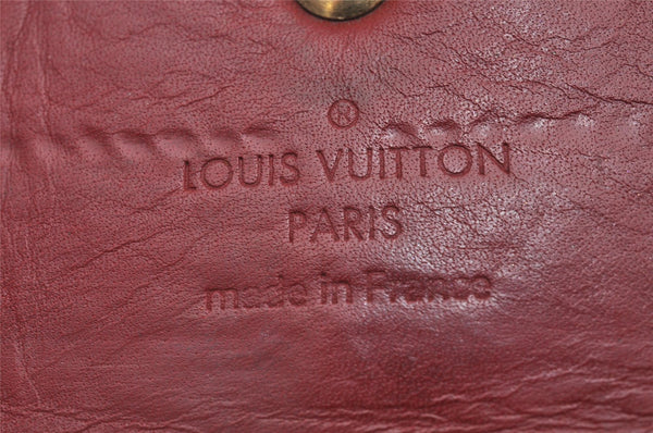 Authentic Louis Vuitton Vernis Portefeuille Sarah Wallet Red M93530 LV 0666J