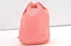 Authentic PRADA Nylon Tessuto Leather Drawstring Hand Bag Pouch Purse Pink 0666K