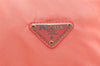 Authentic PRADA Nylon Tessuto Leather Drawstring Hand Bag Pouch Purse Pink 0666K