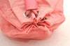 Authentic PRADA Nylon Tessuto Leather Drawstring Hand Bag Pouch Purse Pink 0666K