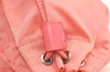 Authentic PRADA Nylon Tessuto Leather Drawstring Hand Bag Pouch Purse Pink 0666K