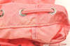 Authentic PRADA Nylon Tessuto Leather Drawstring Hand Bag Pouch Purse Pink 0666K