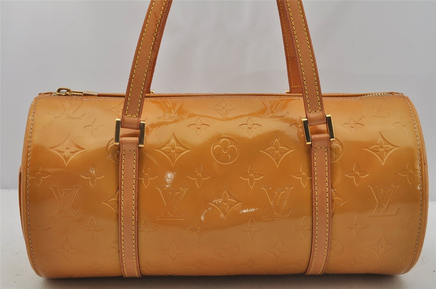 Authentic Louis Vuitton Vernis Bedford Hand Bag Yellow Beige M91006 LV 0667J