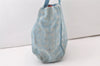 Authentic CHANEL New Travel Line Shoulder Tote Bag Nylon Leather Blue 0668J