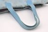 Authentic CHANEL New Travel Line Shoulder Tote Bag Nylon Leather Blue 0668J