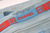 Authentic CHANEL New Travel Line Shoulder Tote Bag Nylon Leather Blue 0668J