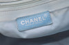 Authentic CHANEL New Travel Line Shoulder Tote Bag Nylon Leather Blue 0668J