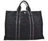 Authentic HERMES Vintage Fourre Tout MM Hand Tote Bag Canvas Black 0670J