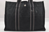 Authentic HERMES Vintage Fourre Tout MM Hand Tote Bag Canvas Black 0670J