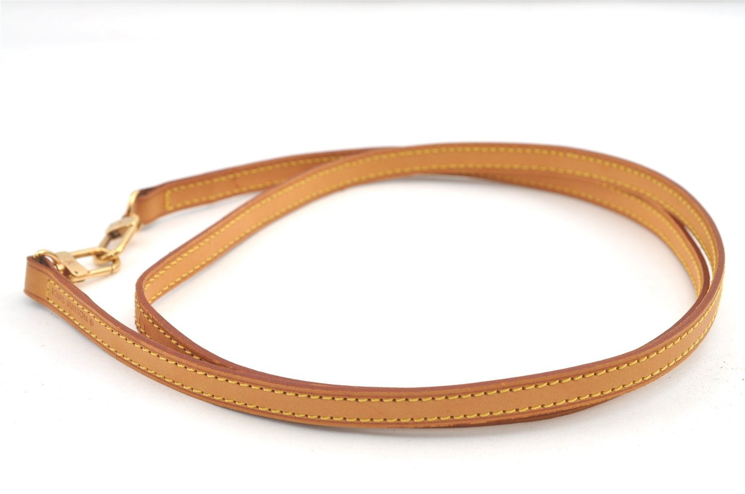 Authentic Louis Vuitton Leather Shoulder Strap Beige 47.6