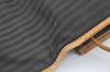 Authentic FENDI Pequin Shoulder Cross Bag Purse Canvas Leather Brown Black 0671J