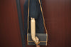 Authentic FENDI Pequin Shoulder Cross Bag Purse Canvas Leather Brown Black 0671J