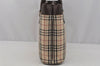 Authentic BURBERRY Vintage Nova Check Canvas Leather Hand Bag Beige 0672J