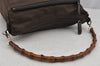 Authentic GUCCI Bamboo 2Way Shoulder Hand Bag Purse Nylon Leather Brown 0672K