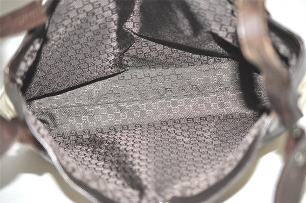 Authentic GUCCI Shoulder Cross Body Bag GG Canvas Leather 106302 Brown 0673J