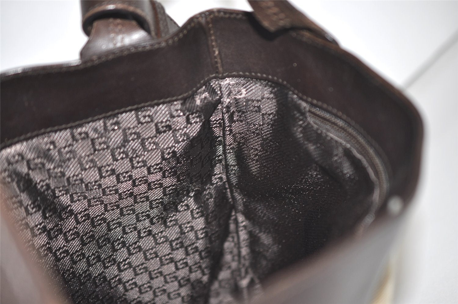 Authentic GUCCI Shoulder Cross Body Bag GG Canvas Leather 106302 Brown 0673J