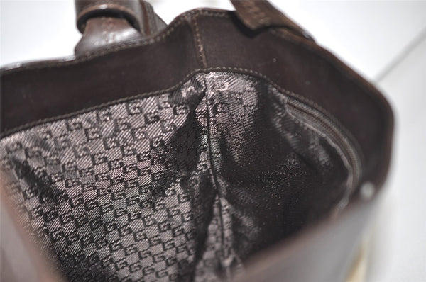 Authentic GUCCI Shoulder Cross Body Bag GG Canvas Leather 106302 Brown 0673J