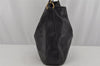 Authentic GUCCI Vintage Bamboo 2Way Shoulder Hand Bag Leather Black Junk 0673K