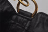 Authentic GUCCI Vintage Bamboo 2Way Shoulder Hand Bag Leather Black Junk 0673K