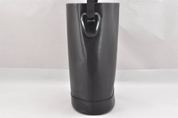 Authentic GUCCI Vintage Shoulder Bag Purse Leather Black 0674J