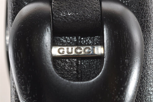 Authentic GUCCI Vintage Shoulder Bag Purse Leather Black 0674J
