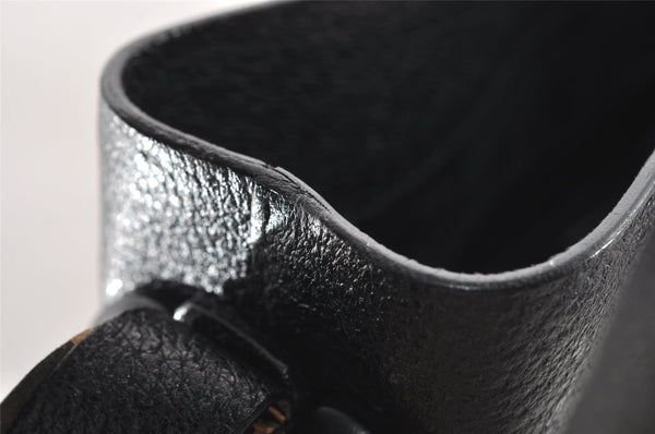 Authentic GUCCI Vintage Shoulder Bag Purse Leather Black 0674J